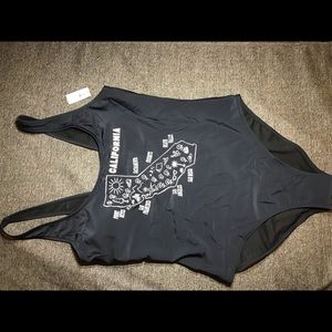 OLD NAVY Black Graphic One Piece Swim Suit. NWT